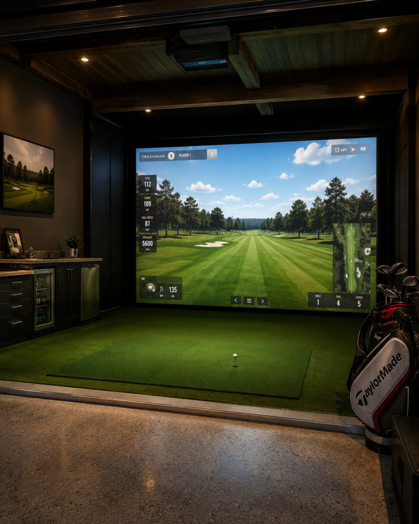 garage golf simulator homeline projector enclosure