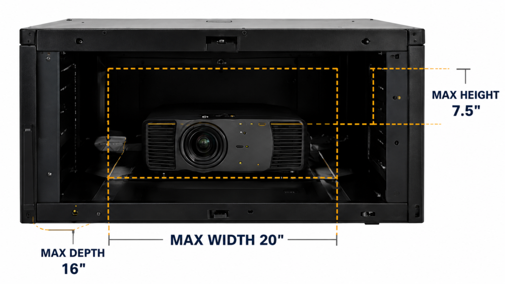 homeline projector enclosure door opening